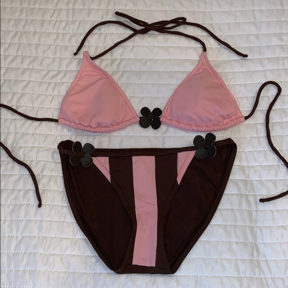 Playa Pink & Brown Bikini Set